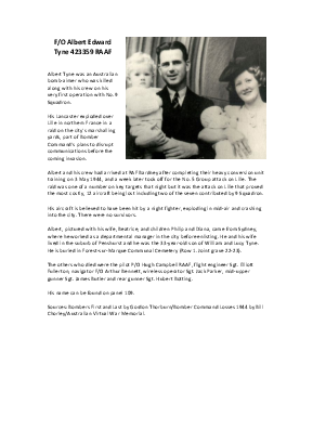 A preview of a PDF biography for Tyne, Albert Edward